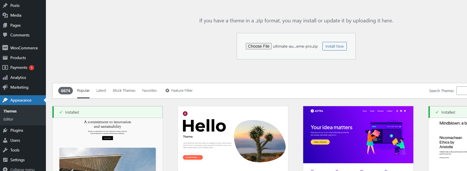 Install Theme